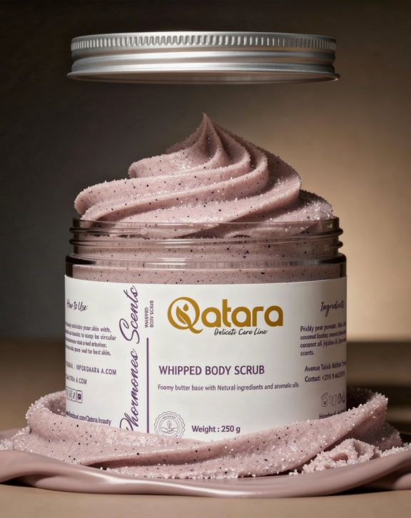 A fluffy, whipped body scrub with a sweet candy scent that gently exfoliates and leaves skin irresistibly soft, smooth, and glowing.